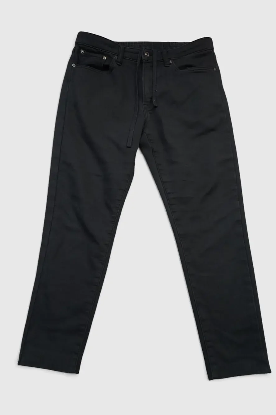 Uniqlo Jeans Mens 32x26 Black Slim Tapered Stretch Denim Drawstring Waist